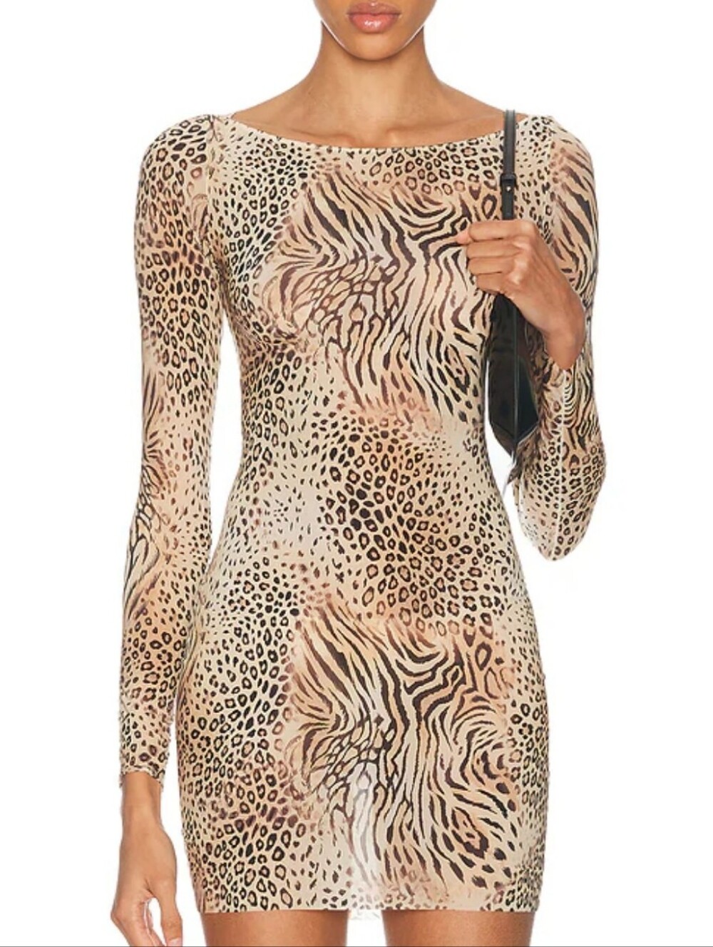 Skims Milky Sheer Boat Neck Mini Dress NWT